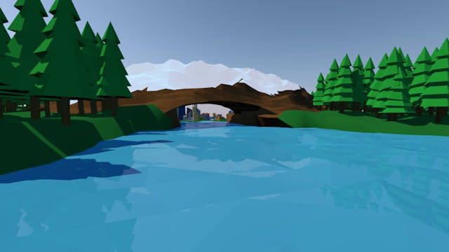 Paysage en Low Poly Before